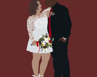 Custom Digital Illustration, custom digital portrait from photo, family portrait, couples /wedding portrait, individual portrait, 1-4 people