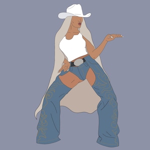 Arte digitale ispirata a Beyoncé Denim Diva