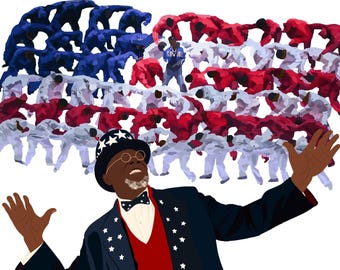 Kendrick Lamar / Uncle Sam/ Samuel Jackson  Super Bowl Halftime Inspired Digital Art