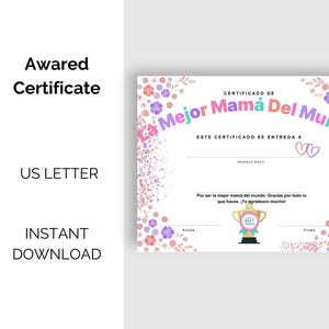 Mom Zertifikat, Muttertagsgeschenk (Digitaler Download)