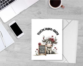 Printable Cow Thank you  card