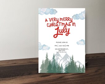 Christmas in July Invitation Template Editable, Summer Holiday Party Invite Printable, Christmas in July Party Invite, Instant Download