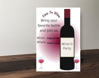 Editable Wine Party Invitation Template, Printable Girls Night Invite, Wine Tasting Birthday Party Invite, Instant Download