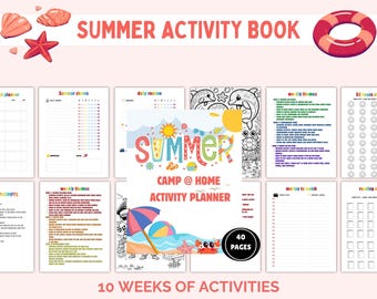 Summer Camp Activity Planner for Kids | Printable Camp Schedule , Games | Summer Planner Binder for Counselors & Parents PDF