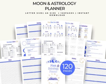2026 Moon Phase  Astrology Planner | Lunar Calendar Journal | Zodiac Horoscope Tracker | Manifestation & Spiritual Planner PDF