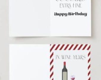 Wine Birthday Card Funny