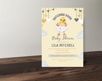 Neutral Baby Shower Invitation Editable Template, Gender Neutral Baby Shower Invite, Minimalist Baby Shower Printable, Instant Download