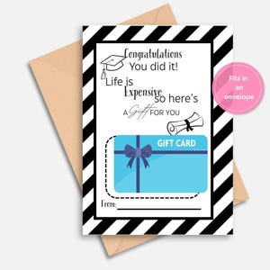 Porte-cartes minimaliste de remise des diplômes à imprimer - Porte-cartes Félicitations pour diplômés