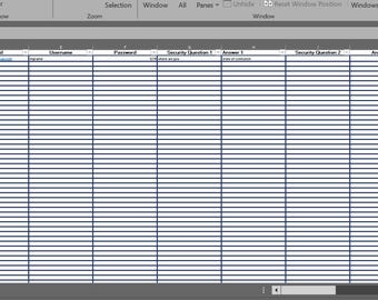 Digital Password Keeper: Excel & Google Sheets Template