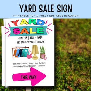 Yard Sale sign fully editable 3 sizes