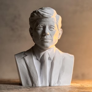 JFK Bust: Marble Composite John F. Kennedy Sculpture