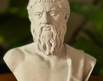 プラトン 高品質古代ギリシャ哲学者胸像 - 大理石複合装飾 - 学者や