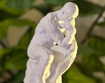 The Thinker Plastic Sculpture / Low Poly Art Object / Beautiful