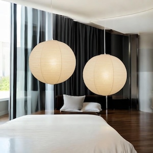 Paralume per lampada a sospensione LUNA in lino bianco sporco – Lampada a sospensione in lino fatta a mano – Arredamento moderno per la casa – Paralume minimalista – Lampada a sospensione in lino