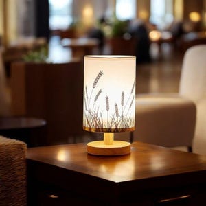 Dried Flower Table Lamp: 5W LED Night Light, Wooden Base
