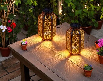 Vintage Solar Hanging Lantern: Waterproof Patio Garden Decor