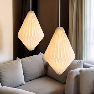 Modern Origami Pendant Light - Japandi Hanging Lampshade for Minimalist Home Decor - Handmade SoraTobu Ceiling Light -