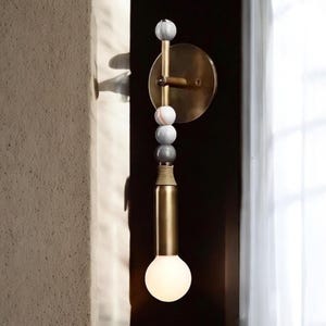 Brass Wall Light Sconce - Handmade Gold Mid Century Modern Lighting - Brass Finish Sconce - Bathroom Vanity Lamp - Bedside Wall Light