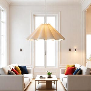 Lampada a sospensione Duzy fatta a mano • Lampada da soffitto moderna in tessuto e acrilico • Apparecchio di illuminazione per la casa unico • Accendino decorativo per la casa 110-240 V