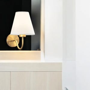 Duzy Handmade Scalloped Shade Mini Lamp • Khaki with Black Trim Fabric & Acrylic Lampshade • Customizable Colors • Unique Home Décor Lamp