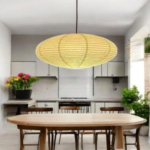 Paralume in lino DIXON - Lampada a sospensione in lino fatta a mano - Paralume per lampada a sospensione moderna per la casa - Lampadario minimalista Boho per la casa
