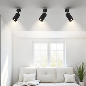 Evanston Stage Spotlight Ceiling Light • Adjustable Directional Spot • LED Ceiling Lights • Vintage Style • PNG Spotlight Look • 3 Left!