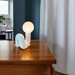 Orange Tube Table Lamp, Unique Bedside Lamp, Modern Tube Lamp, Living Room Decor, Modern Home Decor, Unique Light, Orange Table Lamp