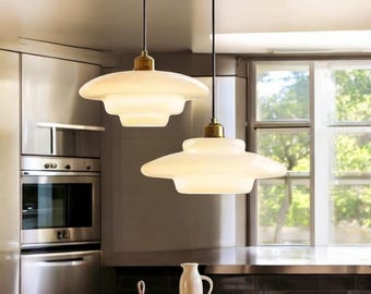 Retro Glass Pendant Light: Handmade Artisanal Ceiling Lamp