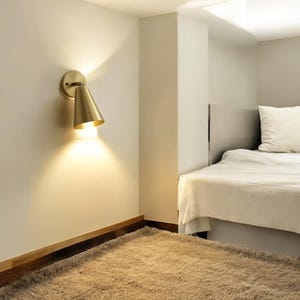 Raw Brass Wall Sconce: Vintage Industrial Light Fixture