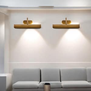 Dublin Picture Light - 14&quot; Solid Brass Vintage Wall Lamp • Antique Art Display Light •  Elegant Adjustable Gallery Frame Lighting