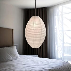 Paralume in lino DIXON – Lampada a sospensione moderna in lino – Lampada a sospensione fatta a mano – Lampada da soffitto Boho – Lampada a sospensione per arredamento della casa