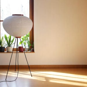 Lámpara de mesa de papel de arroz japonés: Decoración zen wabi-sabi