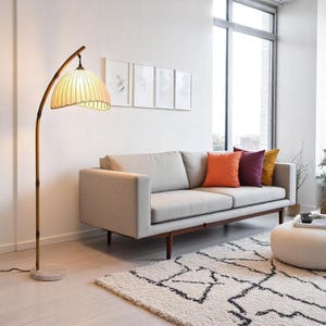 Japandi Dreibein Stehlampe: Minimalistische Hohe Nachttisch Leuchte