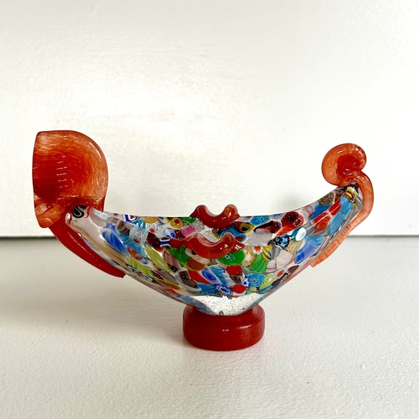 Murano Glass Millefiori Gondola Ashtray/Dish