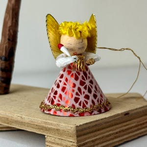 Japan Spun Cotton Angel Figurines Ornament Vintage /1950's