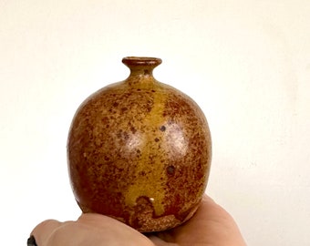 Vintage Bulbous Weedpot Pottery Vase Artist Signed/Stamped