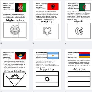 World Flag Coloring, Fun Facts, Activities, Instant Download Worksheets ...