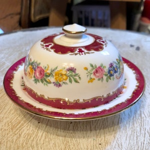 Antique Bone China Butter Dish w Lid! *England