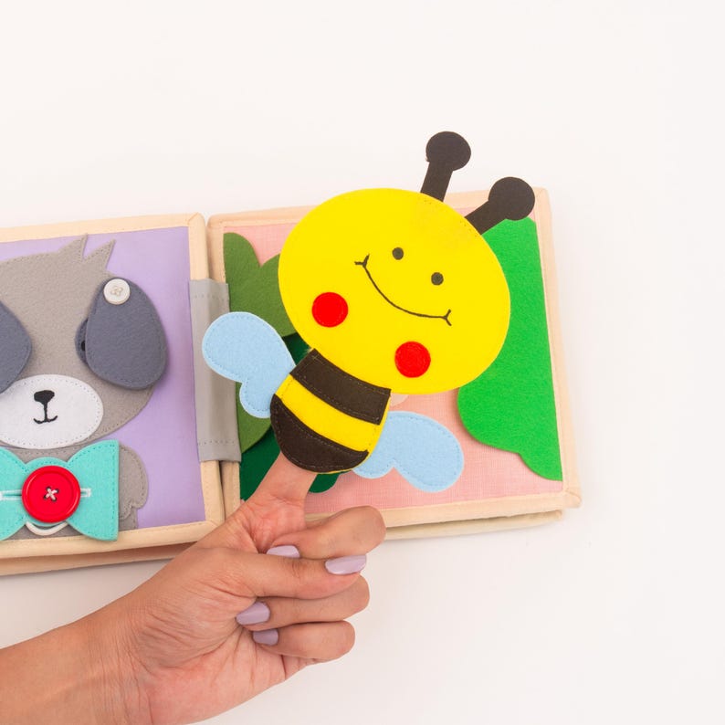 Handmade Sensory Book for Toddlers – Magic Bird Queit Book – Montessori Educational Toy 12+ Months image 4