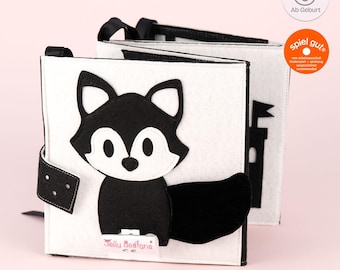 Black and White Baby Book – “Contrast Journey” Cloth Book from Birth