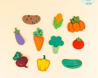 Felt Vegetable Toy for Children – Educational Toy for Fine Motor Skills, Sorting & Role Play