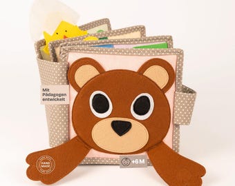 Quiet Book from 6 months - Peek a Boo - no loose parts