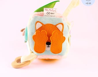Calmi Mini Baby Fidget Toy made of fabric – sensory baby toy for grasping, feeling & cuddling