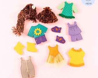 Outfit Set for Jolly Figures | Fabric Dressing Set for Children | Expansion for Quiet Books & Travel Buddies