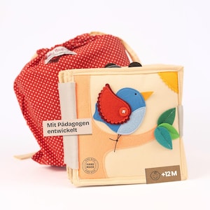 Handmade Sensory Book for Toddlers – Magic Bird Queit Book – Montessori Educational Toy 12+ Months image 1