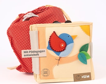 Handmade Sensory Book for Toddlers – Magic Bird Queit Book – Montessori Educational Toy 12+ Months