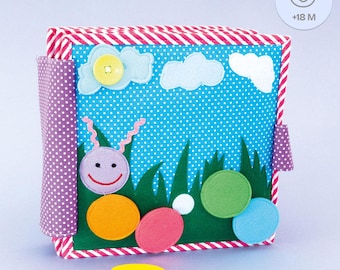 Handmade Quiet Book – Colorful Caterpillar, Interactive Learning Toy from 18 months