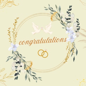 Carte de félicitations mariage Élégance florale
