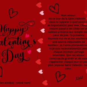 Customizable Romantic Valentine's Day Card - Red and Elegant Digital Design
