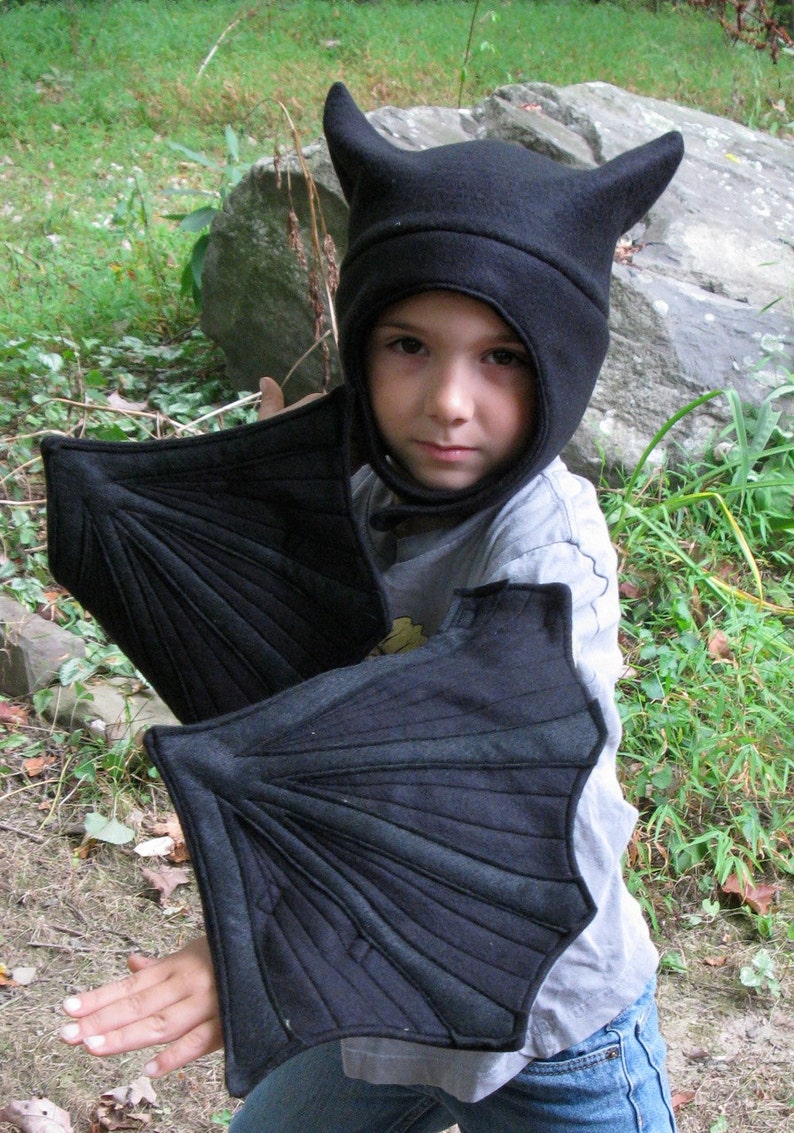 Black Bat Wings /& Hat set
